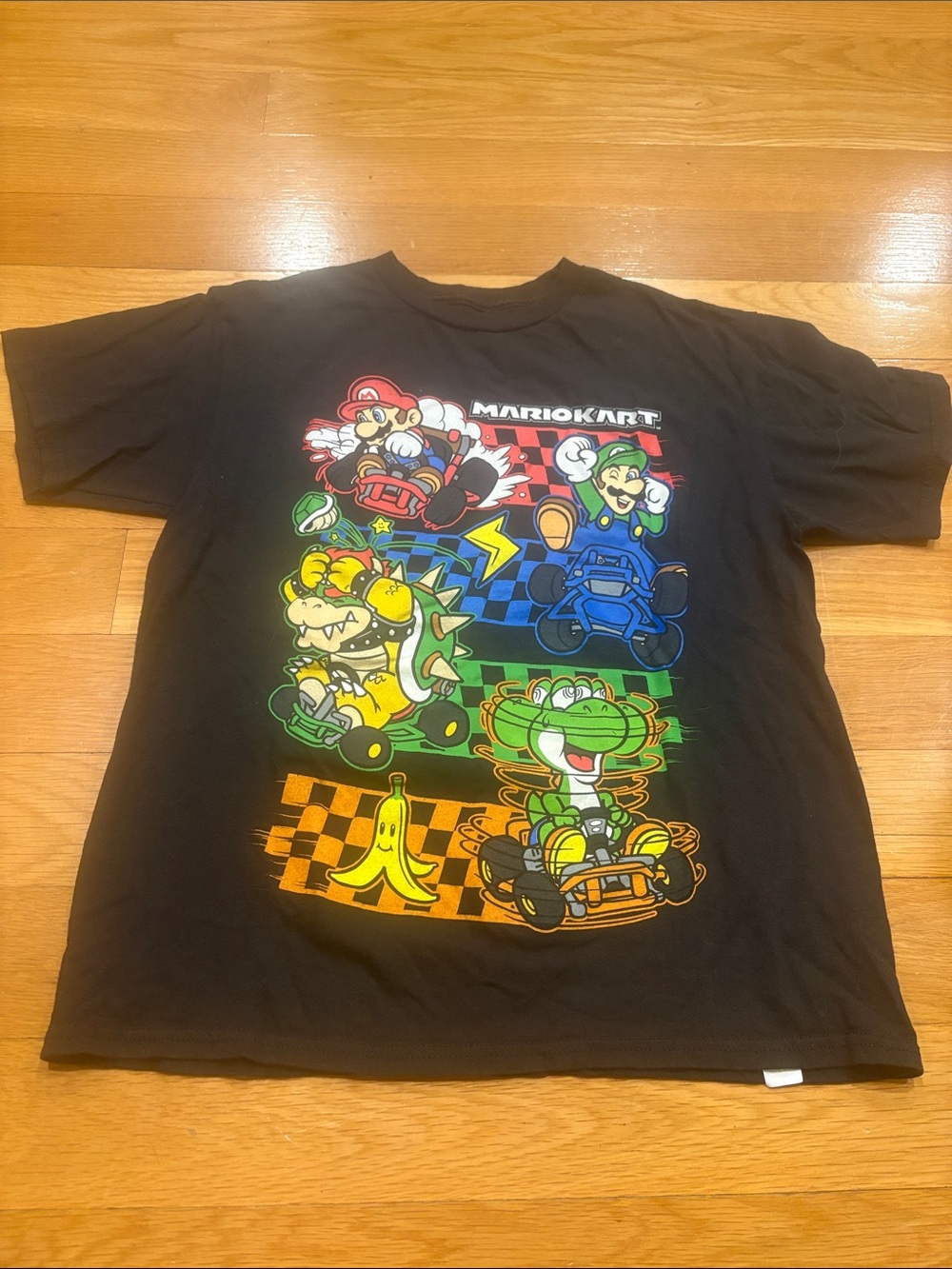 Mario Kart Kids Black Short Sleeve Graphic Tee